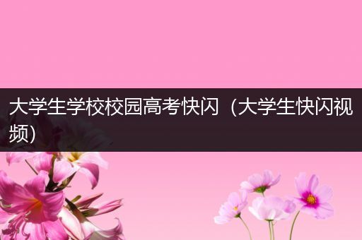 大学生学校校园高考快闪（大学生快闪视频）