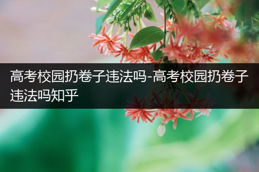 高考校园扔卷子违法吗-高考校园扔卷子违法吗知乎