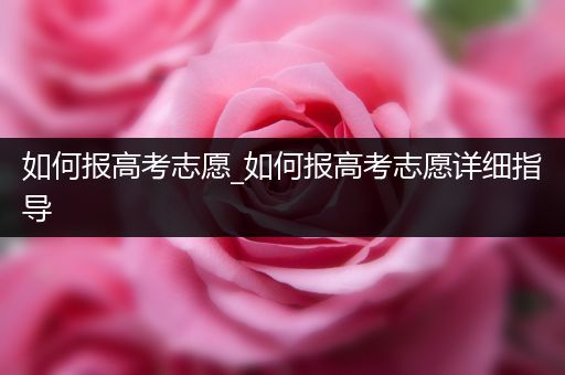 如何报高考志愿_如何报高考志愿详细指导