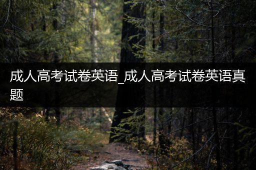 成人高考试卷英语_成人高考试卷英语真题