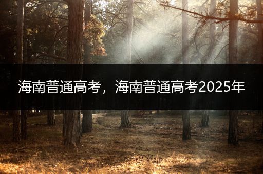 海南普通高考，海南普通高考2025年