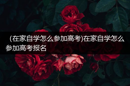 （在家自学怎么参加高考)在家自学怎么参加高考报名