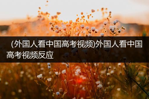（外国人看中国高考视频)外国人看中国高考视频反应
