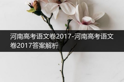 河南高考语文卷2017-河南高考语文卷2017答案解析