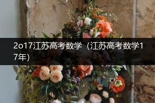 2o17江苏高考数学（江苏高考数学17年）